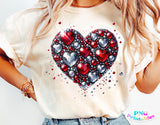 Heart Rhinestone and Glitter | Valentines PNG Sublimation File