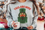 Faux Embroidery Y'all Are Nuts | Christmas Sublimation PNG