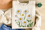Faux Embroidery Daisies | PNG Sublimation File