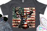 American Flag and Deer | Hunting PNG Print File