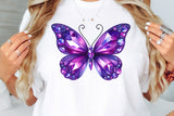 Crystal Purple Butterfly | PNG Sublimation File