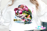 American Girl Bass Fish | Fishing PNG Print File
