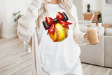 Softball with Red and Black Bow | PNG File