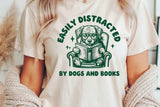 Easily Distracted By Dogs and Books | PNG Sublimation File