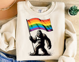 Pride Flag with Sasquatch | LGBTQ Pride PNG File