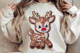 Faux Embroidery Reindeer | Christmas Sublimation PNG