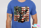 American Flag and Deer | Hunting PNG Print File