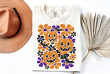 Retro Floral Jack o' Lanterns | Halloween SVG Cut File