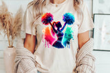 Neon Cheerleader | PNG Sublimation File