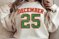 December 25 Sequin | Christmas Sublimation PNG