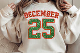 December 25 Sequin | Christmas Sublimation PNG