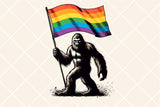 Pride Flag with Sasquatch | LGBTQ Pride PNG File