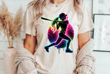 Softball Silhouette Neon | PNG File