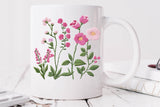 Faux Embroidery Pink Wildflower Pocket | PNG Sublimation File