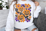 Retro Floral Jack o' Lanterns | Halloween SVG Cut File