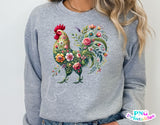 Floral Rooster | PNG Sublimation File