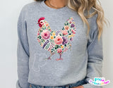 Floral Chicken | PNG Sublimation File