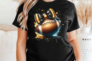 Black and Gold Football | PNG Sublimation File