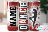 Dance Glitter 20 oz Skinny Tumbler Red and Black | PNG Sublimation File