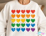 Pride Flag Hearts | LGBTQ Pride PNG File