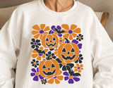 Retro Floral Jack o' Lanterns | Halloween SVG Cut File