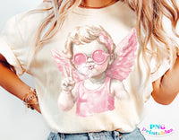 Pink Cupid Blowing Bubble | Valentines PNG Sublimation File