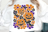 Retro Floral Jack o' Lanterns | Halloween SVG Cut File
