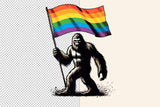 Pride Flag with Sasquatch | LGBTQ Pride PNG File