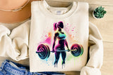 Powerlifting Female Silhouette | PNG Sublimation File