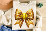 Sequin Softball Bow | PNG File