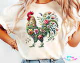 Floral Rooster | PNG Sublimation File