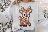 Faux Embroidery Reindeer | Christmas Sublimation PNG