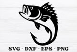 Bass Fish Hook | Fishing SVG Cut File