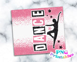 Dance Glitter 20 oz Skinny Tumbler Pink and Black | PNG Sublimation File