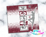 Dance Glitter 20 oz Skinny Tumbler Maroon and Silver | PNG Sublimation File