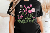 Faux Embroidery Pink Wildflower Pocket | PNG Sublimation File