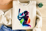 Softball Silhouette Neon | PNG File