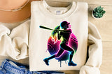 Softball Silhouette Neon | PNG File