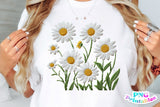 Faux Embroidery Daisies | PNG Sublimation File