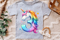 Third Birthday Unicorn | PNG Print File