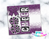 Cheer Coach Glitter 20 oz Skinny Tumbler png Design -  Purple and Black