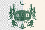 Retro Camper Scene Camping | PNG Sublimation File