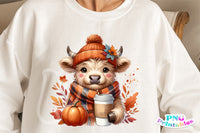 Fall Highland Cow | Fall Sublimation PNG