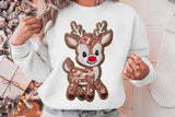 Faux Embroidery Reindeer | Christmas Sublimation PNG