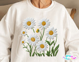Faux Embroidery Daisies | PNG Sublimation File
