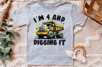 Fourth Birthday Construction Truck | PNG Print File