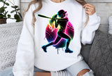 Softball Silhouette Neon | PNG File