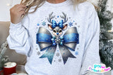 Blue Glitter Reindeer | Sublimation PNG