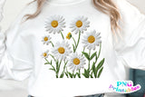 Faux Embroidery Daisies | PNG Sublimation File