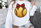 Faux Embroidered Softball | PNG Sublimation File